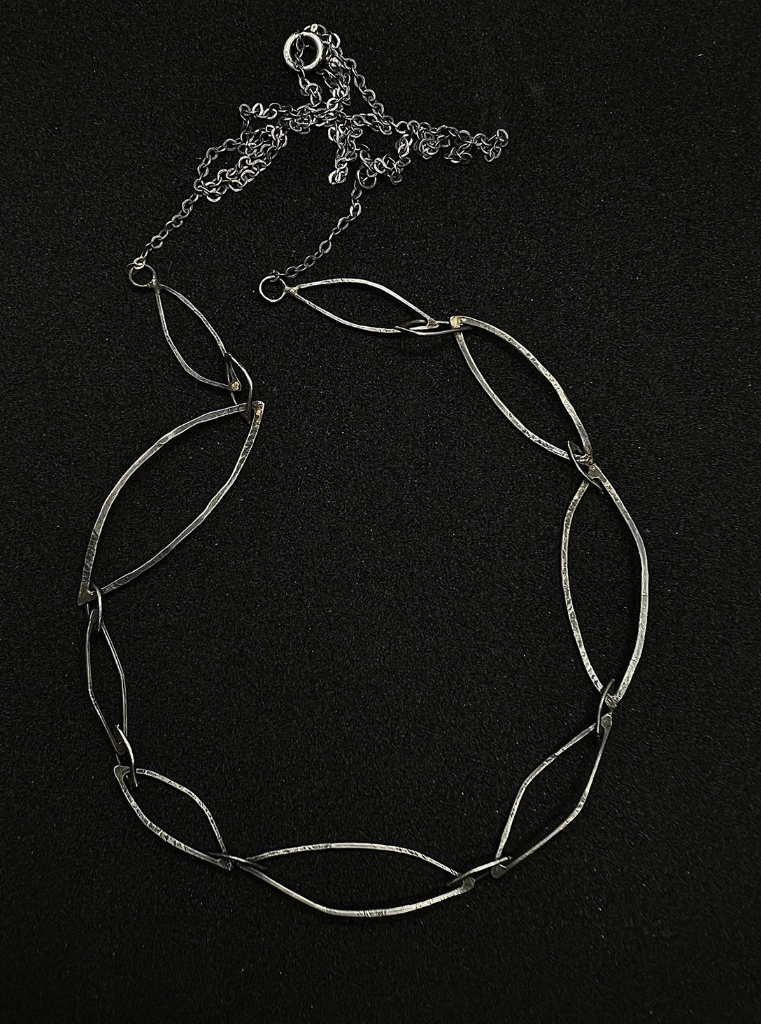 Silver oval link chain