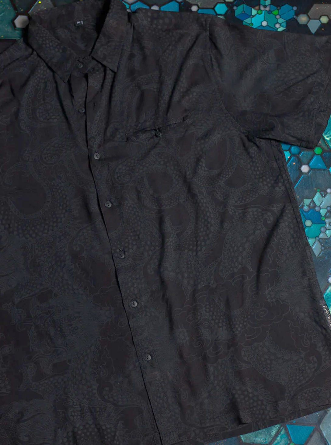 YACXI BAMBOO SHIRT BLACK DRAGONS