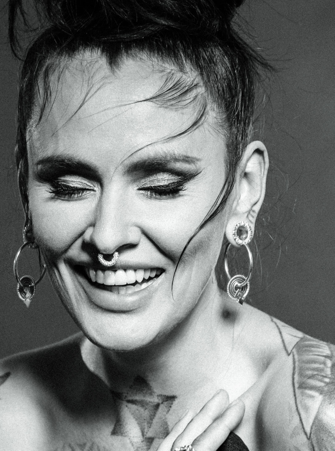 Dangle Hoop Earrings SILVER