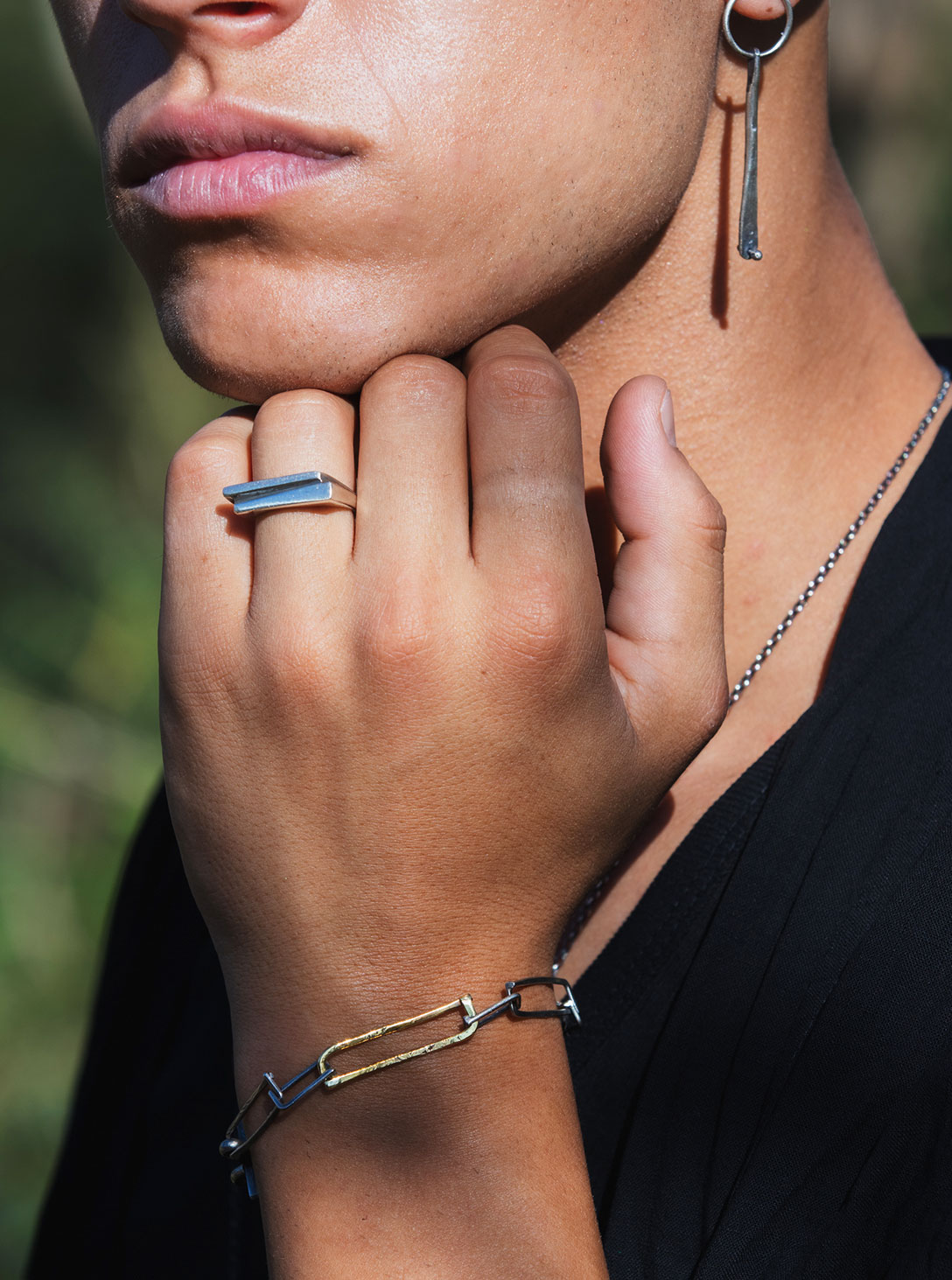 Rectangular link bracelet