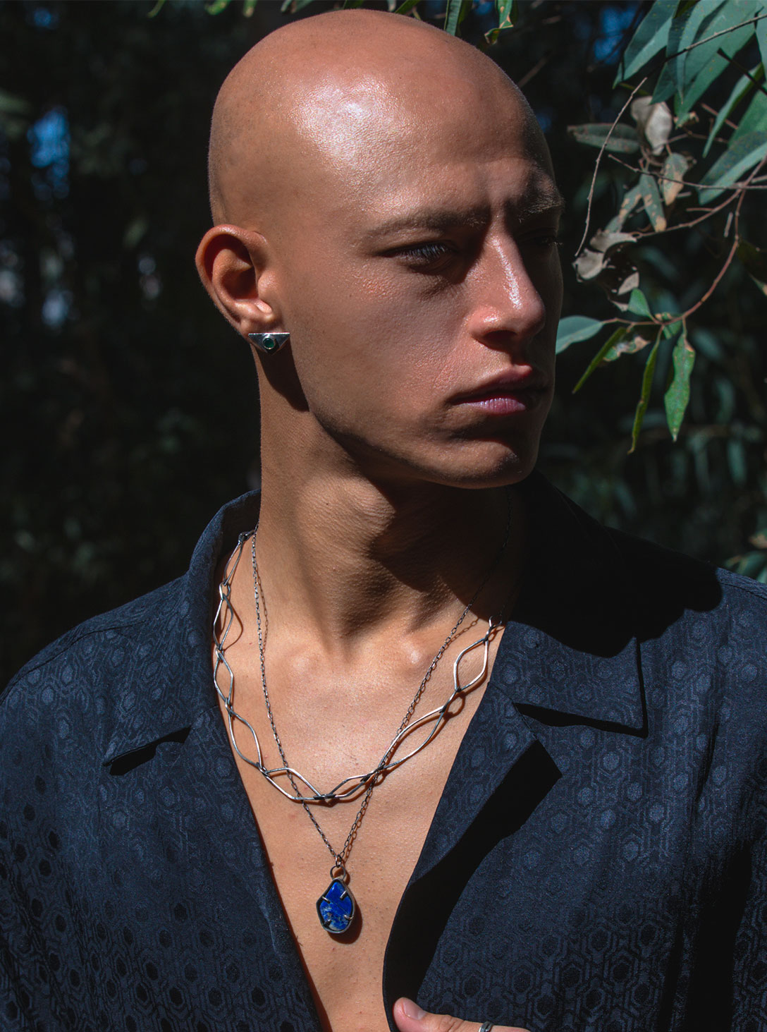 Silver oval link chain