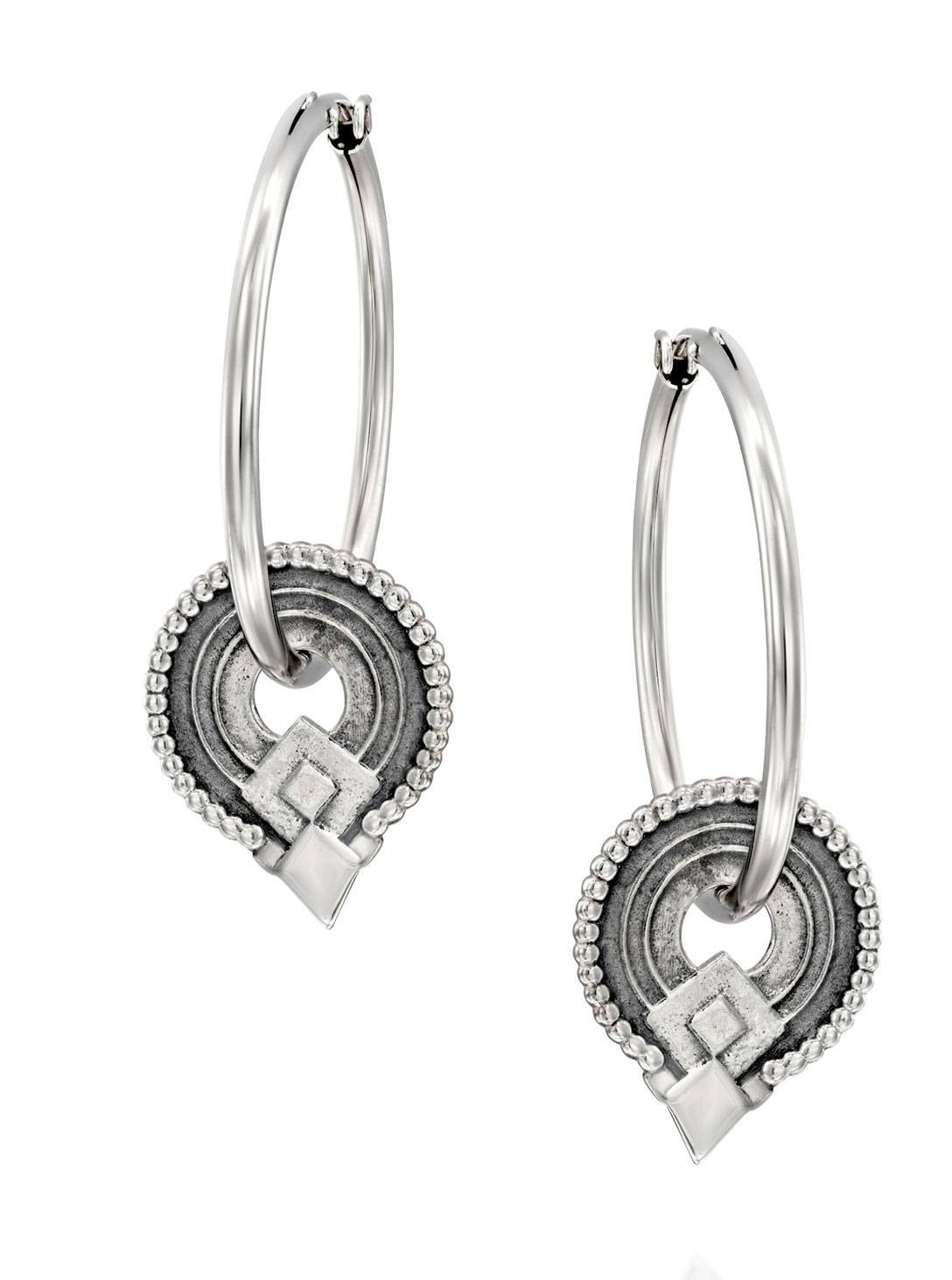 Dangle Hoop Earrings SILVER