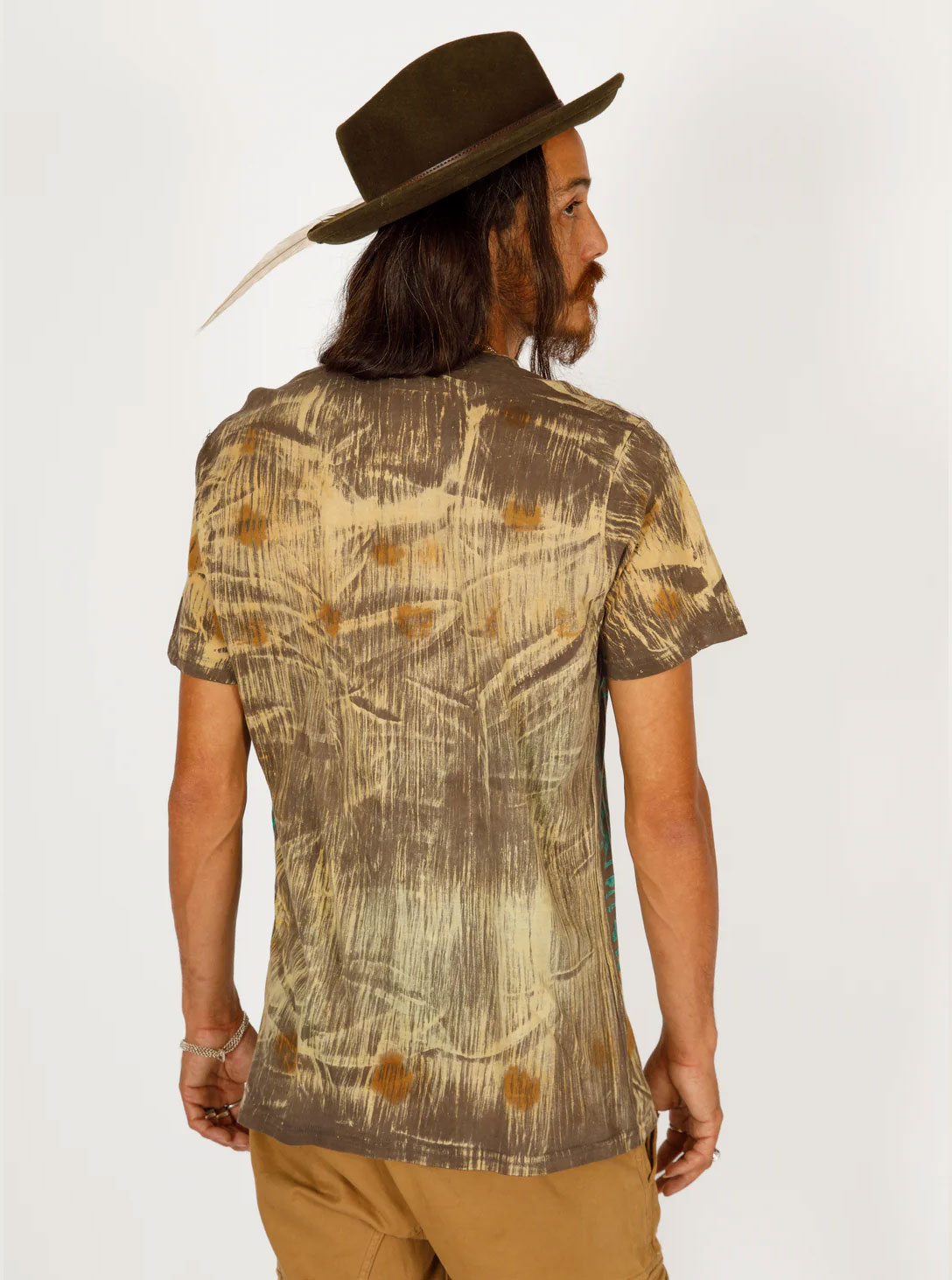 BLOCK PRINT T- TRIBLE MUSTARD