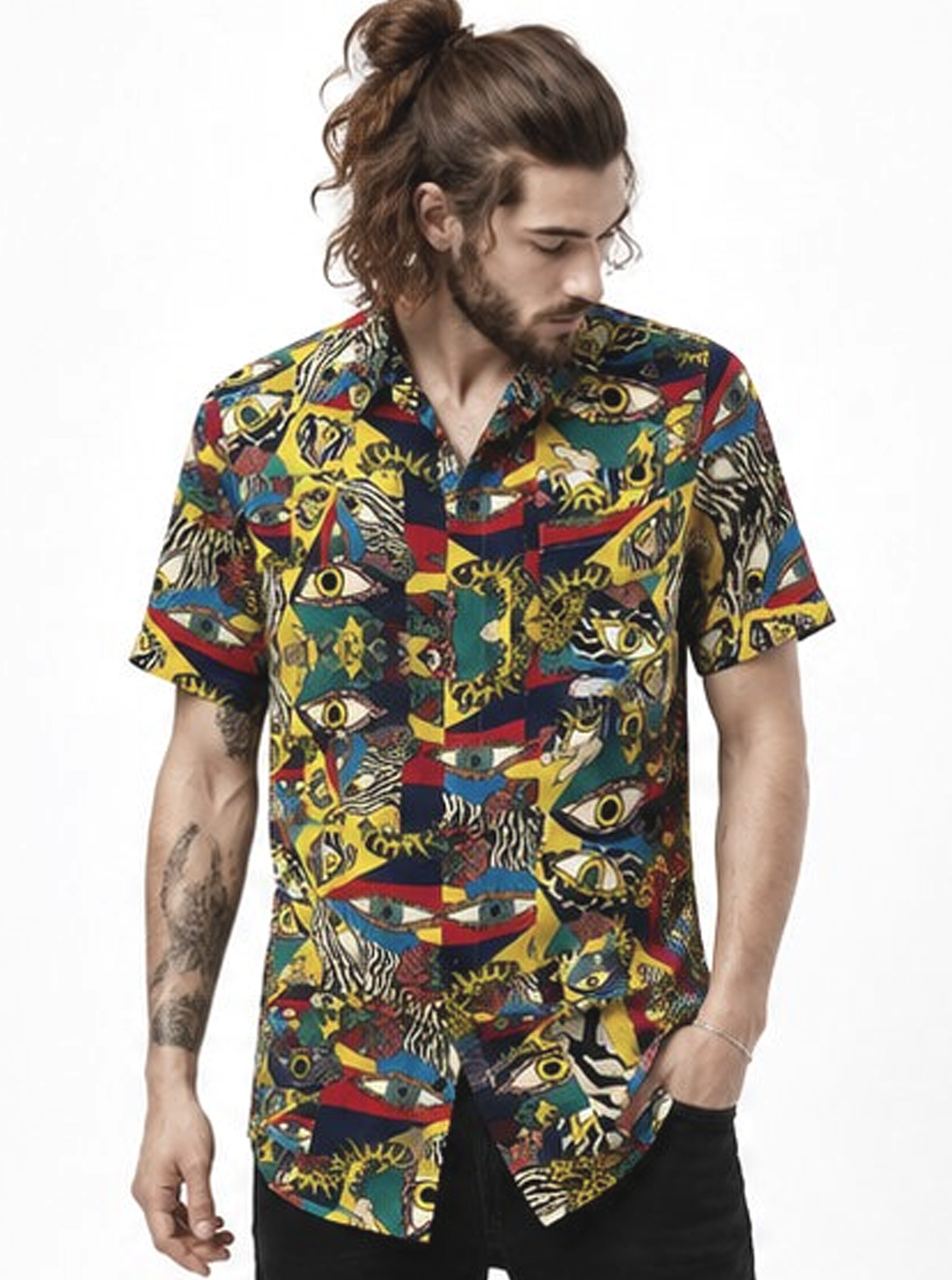 ALL EYES ON ME-MEN'S BUTTON SHIRT