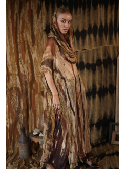 Anu Chiffon Poncho ORANGE SPLASH