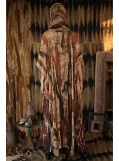 Anu Chiffon Poncho ORANGE SPLASH