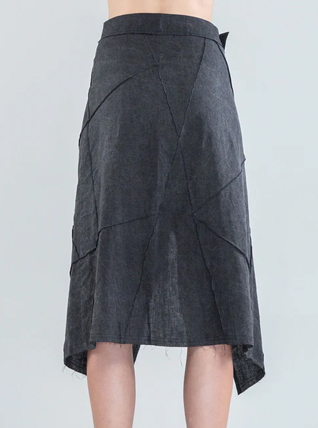 Aoki-WOMEN Midi Wrap Skirt BLACK