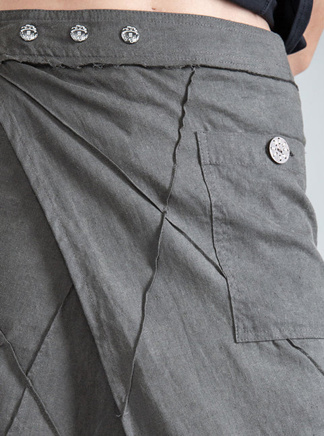 Aoki- WOMEN Midi Wrap Skirt WASH OLIVE