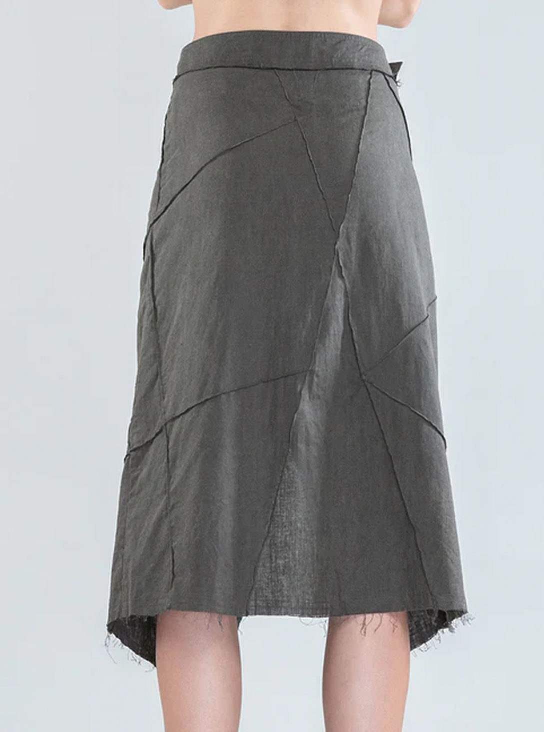 Aoki- WOMEN Midi Wrap Skirt WASH OLIVE