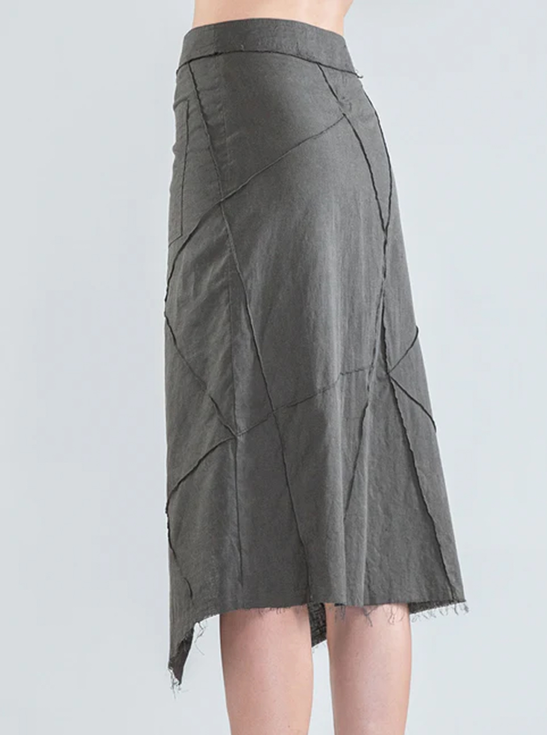 Aoki- WOMEN Midi Wrap Skirt WASH OLIVE