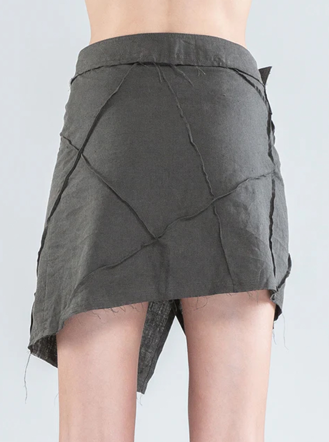 Aoki-WOMEN Wrap Mini Skirt WASH OLIVE