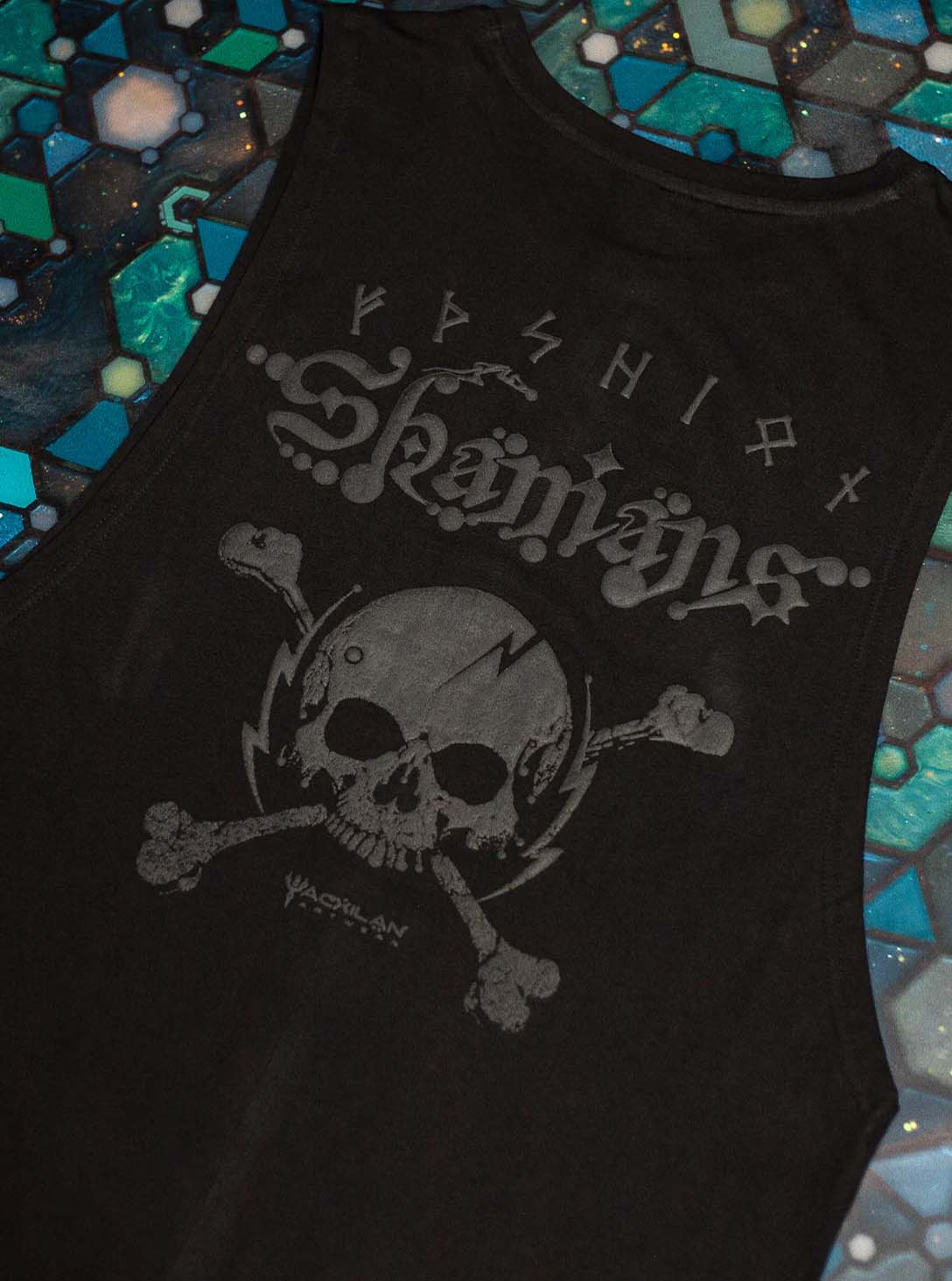 Open Tank Top Men / Black Cotton Shinker - BLAK SHAMANS