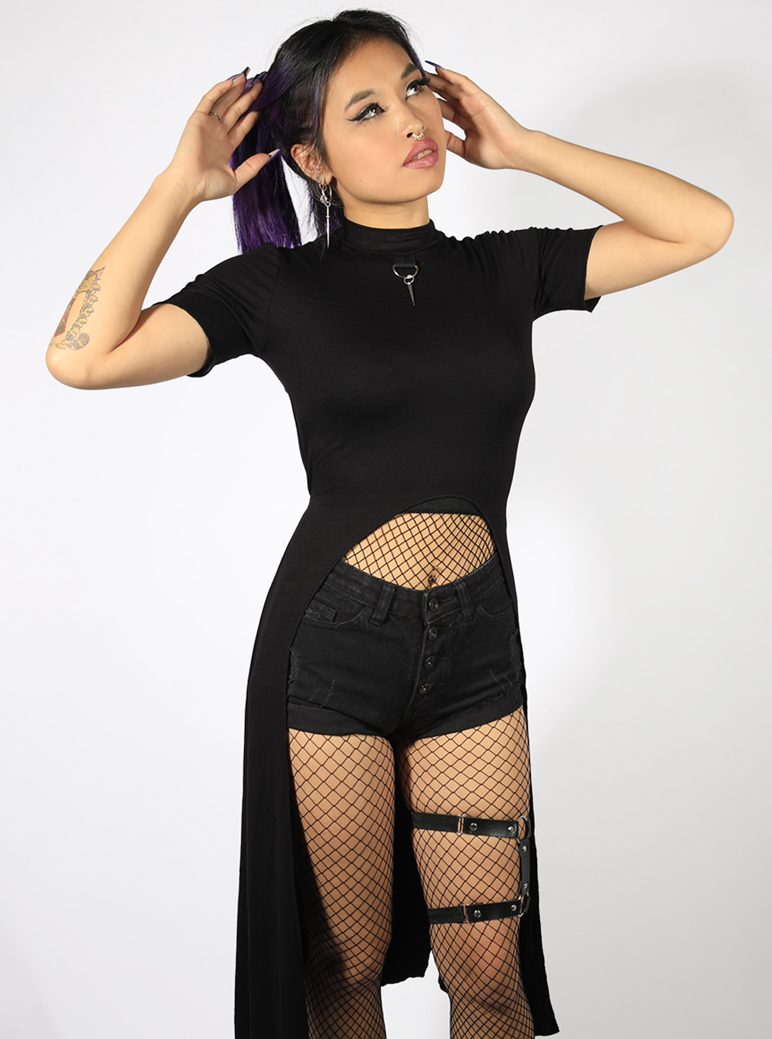 POLLY WOMEN SHORT SHIRT-BLACK