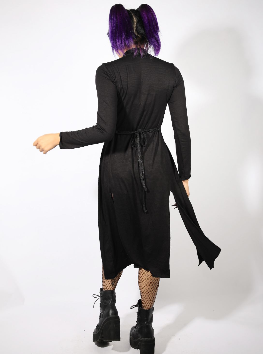 POLLY WOMEN LONG SHIRT-BLACK