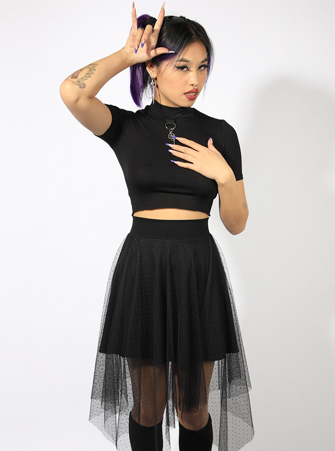 DARK PIXIE WOMEN'S SKIRT-BLACK