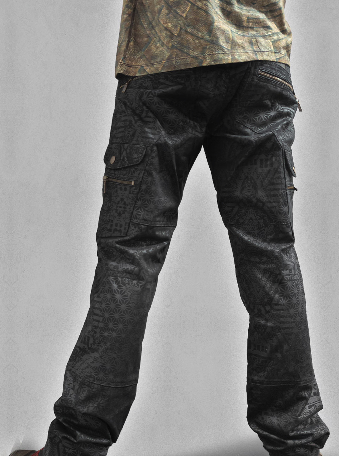 Alternative Cargo Pants Psy Stars BLACK
