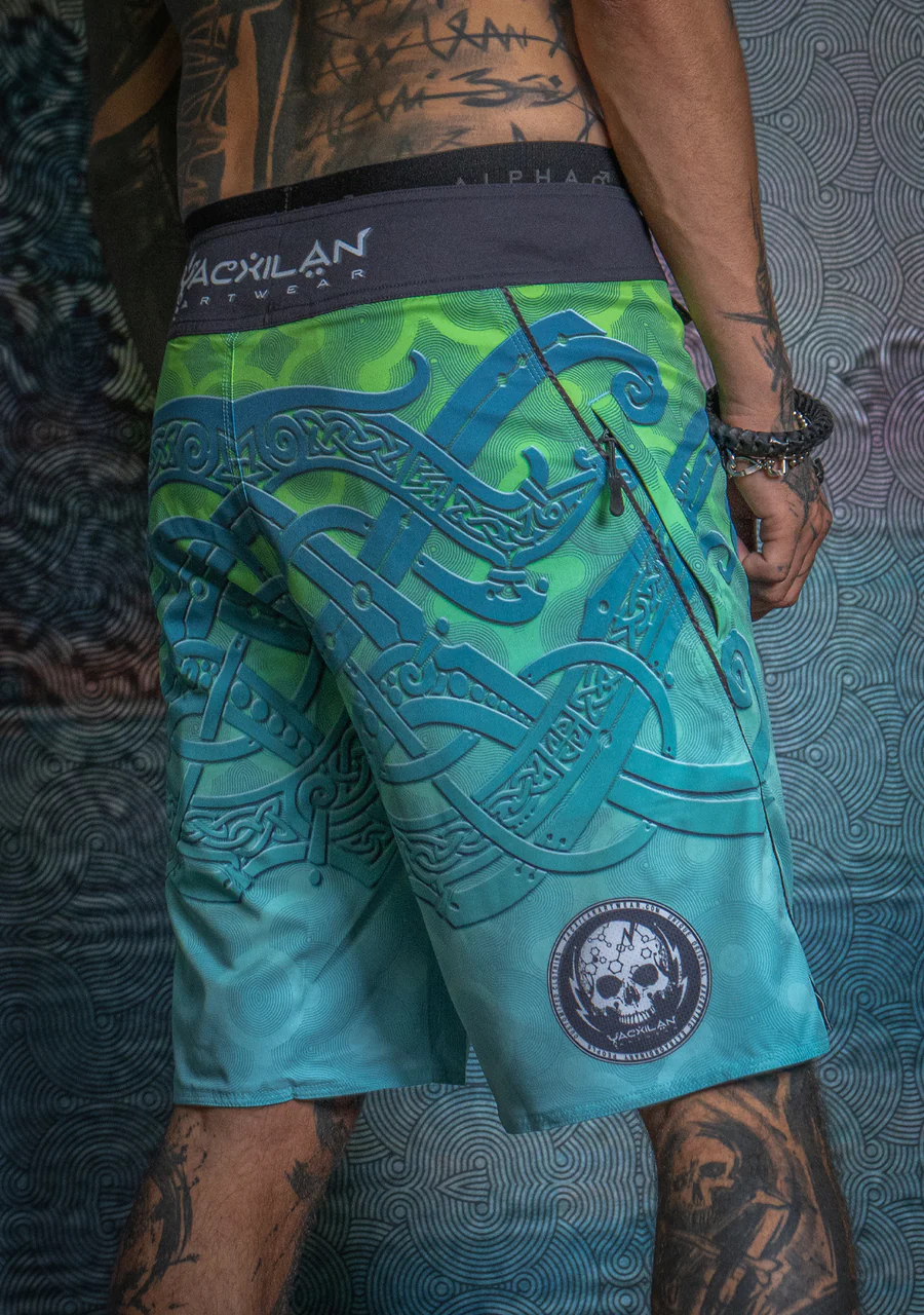 Boardshort Men  Fast Dry - Green KRAKEN 