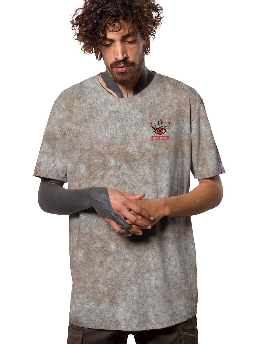 COSMIC COWBOY MEN T-SHIRT GREY TEXTURE