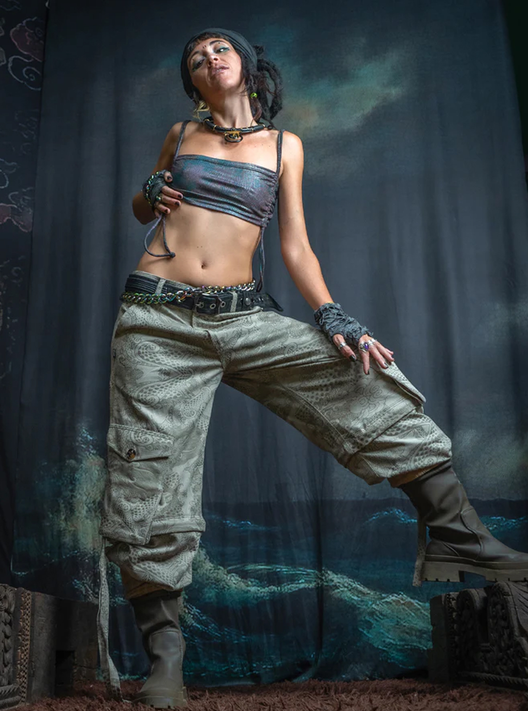 BAGGY PANTS CREAM DRAGONS