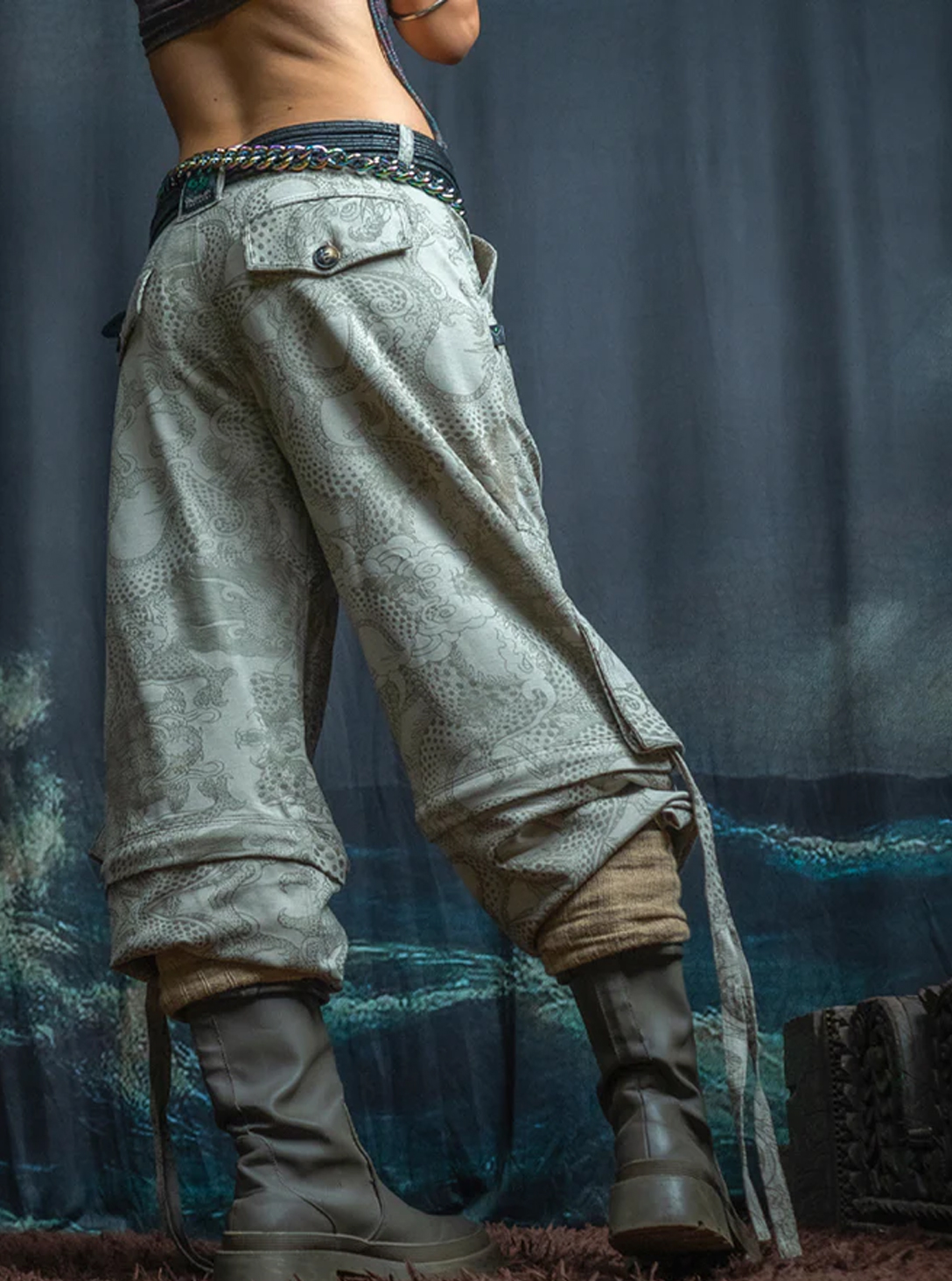 BAGGY PANTS CREAM DRAGONS