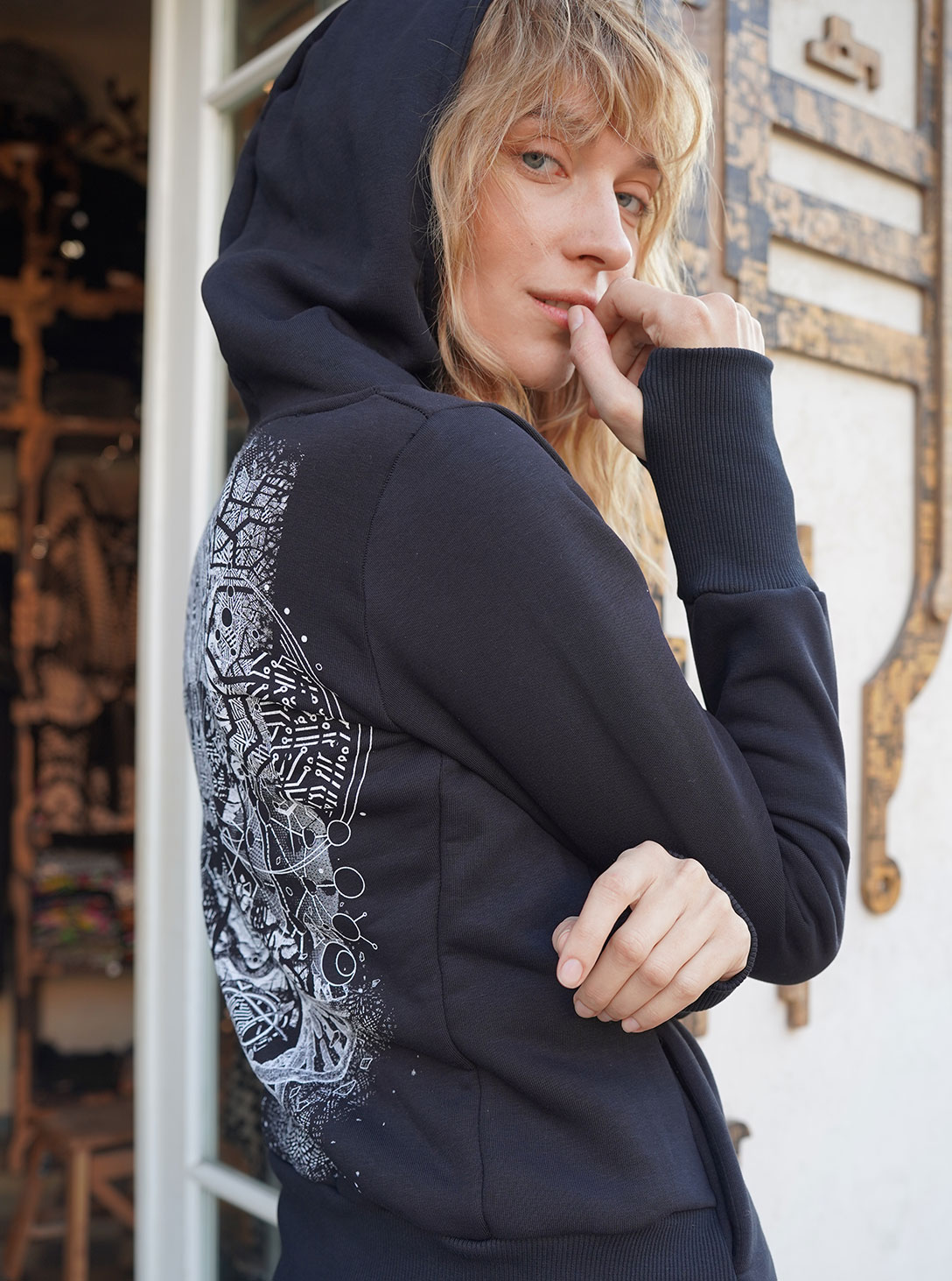 Digital Nature Black Hoodie 