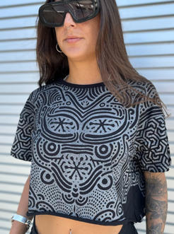 DISS CROP TOP BLACK-BOOM FESTIVAL