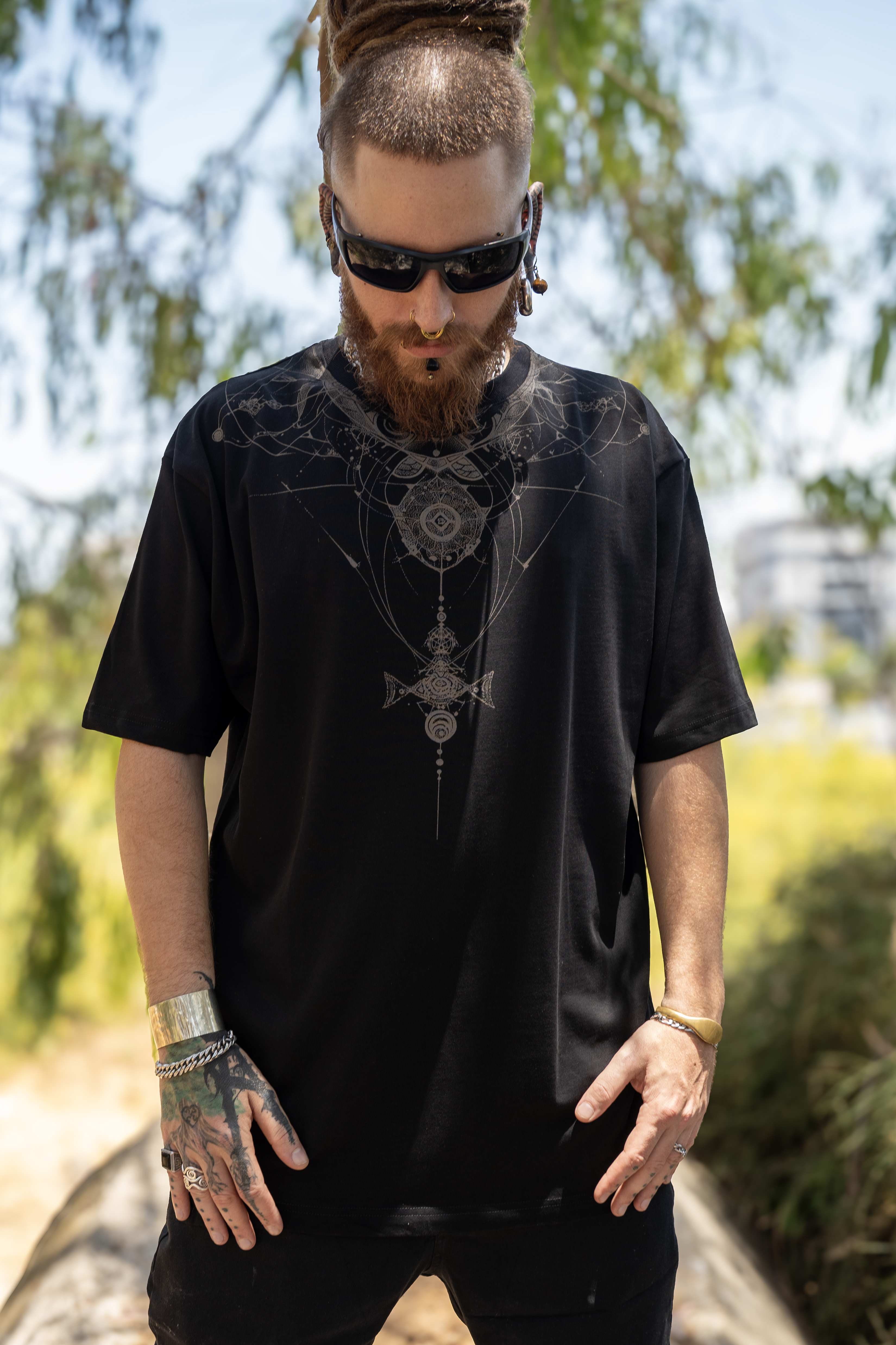 ORNAMENT OVERSIZE T- SHIRT BLACK