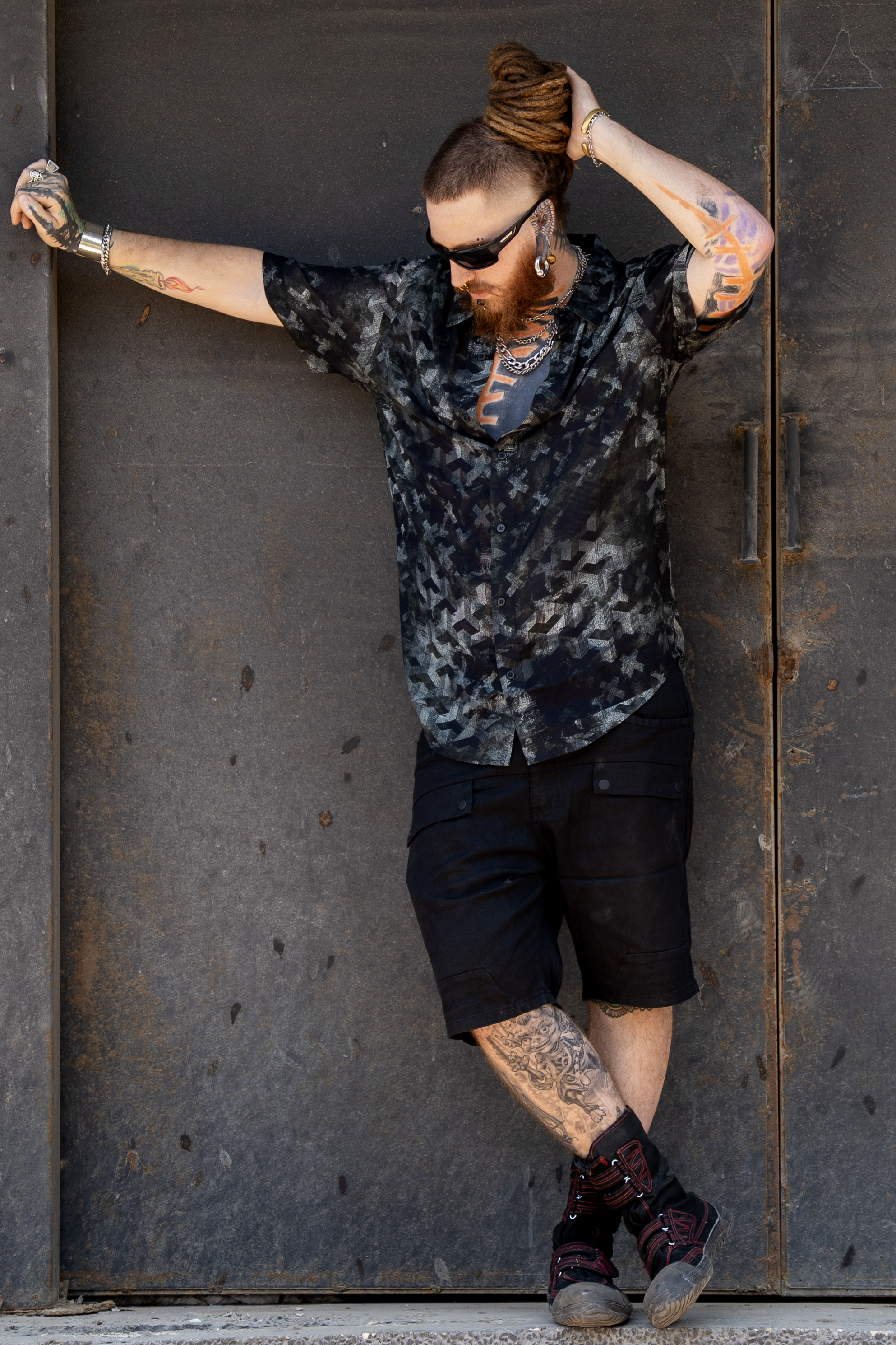 sengoku button shirt black