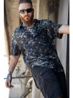 sengoku button shirt black
