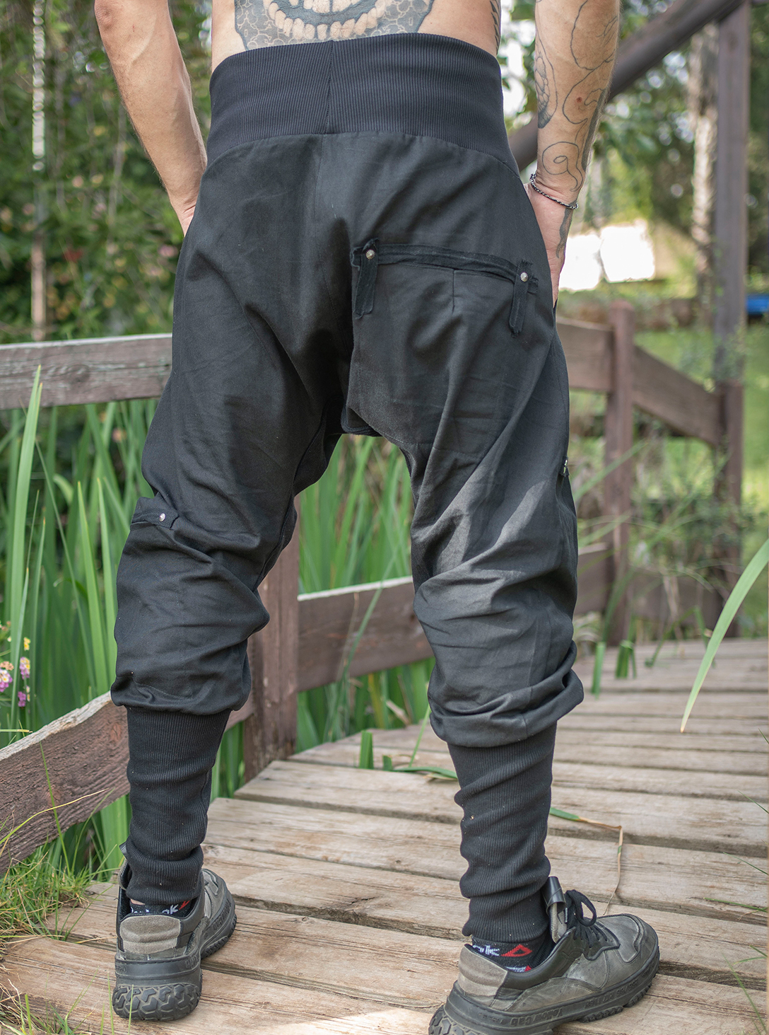 Drop Crotch Pants BLACK