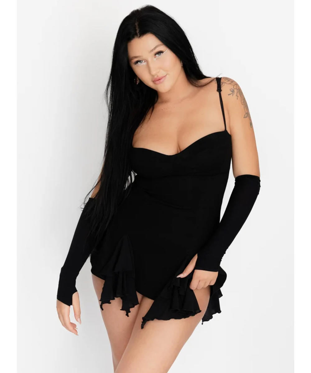 FAIRY CUP MINI DRESS BLACK - Plazmalab | Plazmalab Urban Tribe clothing &  Psychedelic fashion