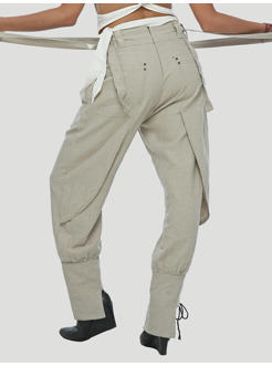 FREDDY WOMEN PANTS WITH STRAPS NATURAL
