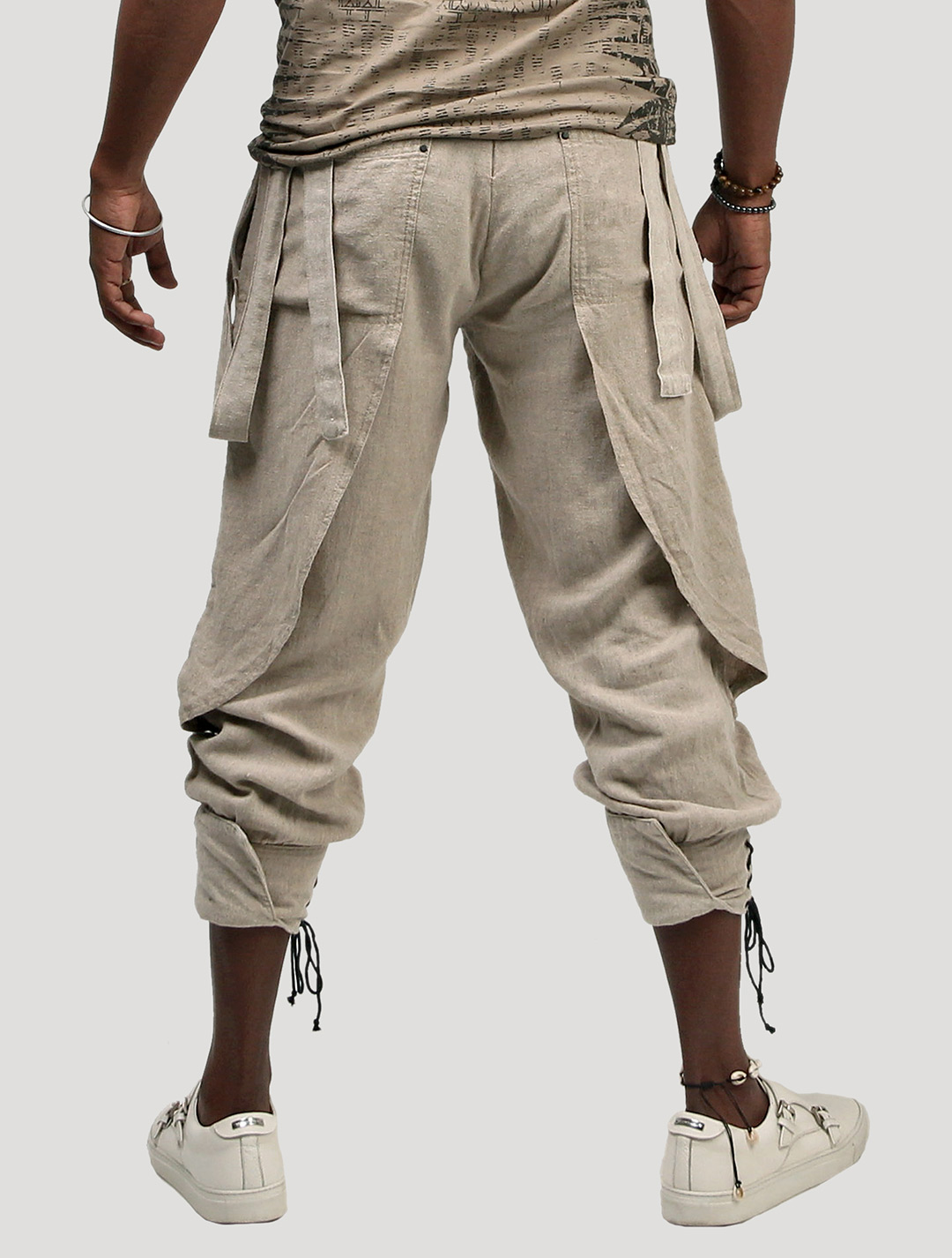 FREDDY MEN PANTS WITH STRAPS NATURAL - Plazmalab | Plazmalab Urban