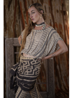 FOLK TOP zebra gold