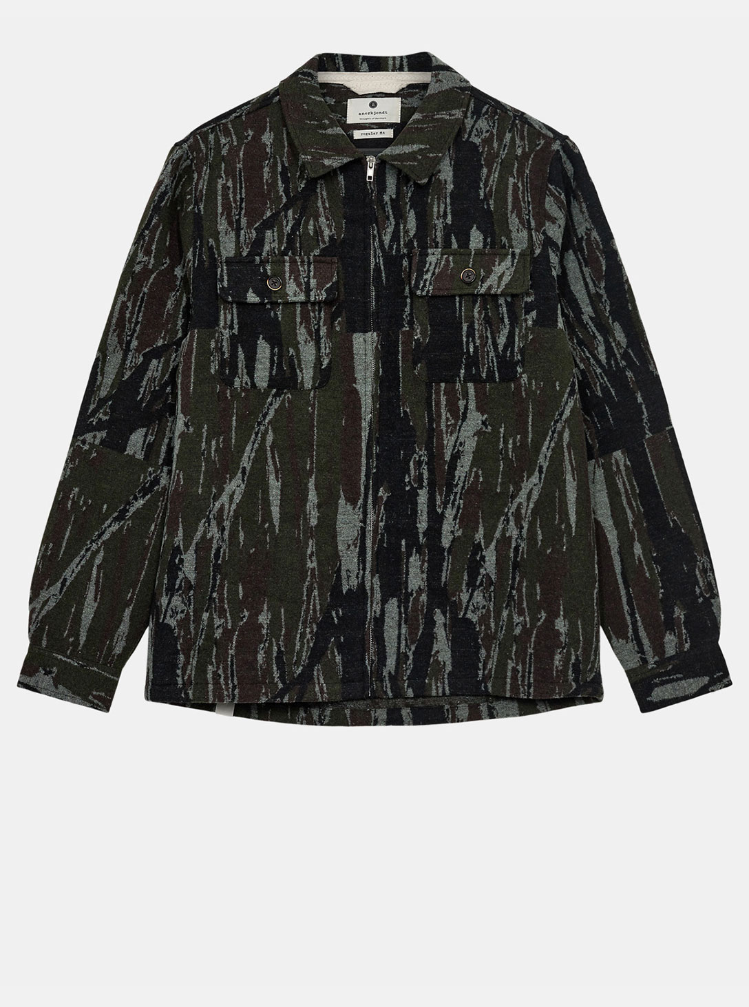 AKHANKY JACQUARD OVERSHIRT FOREST NIGHT