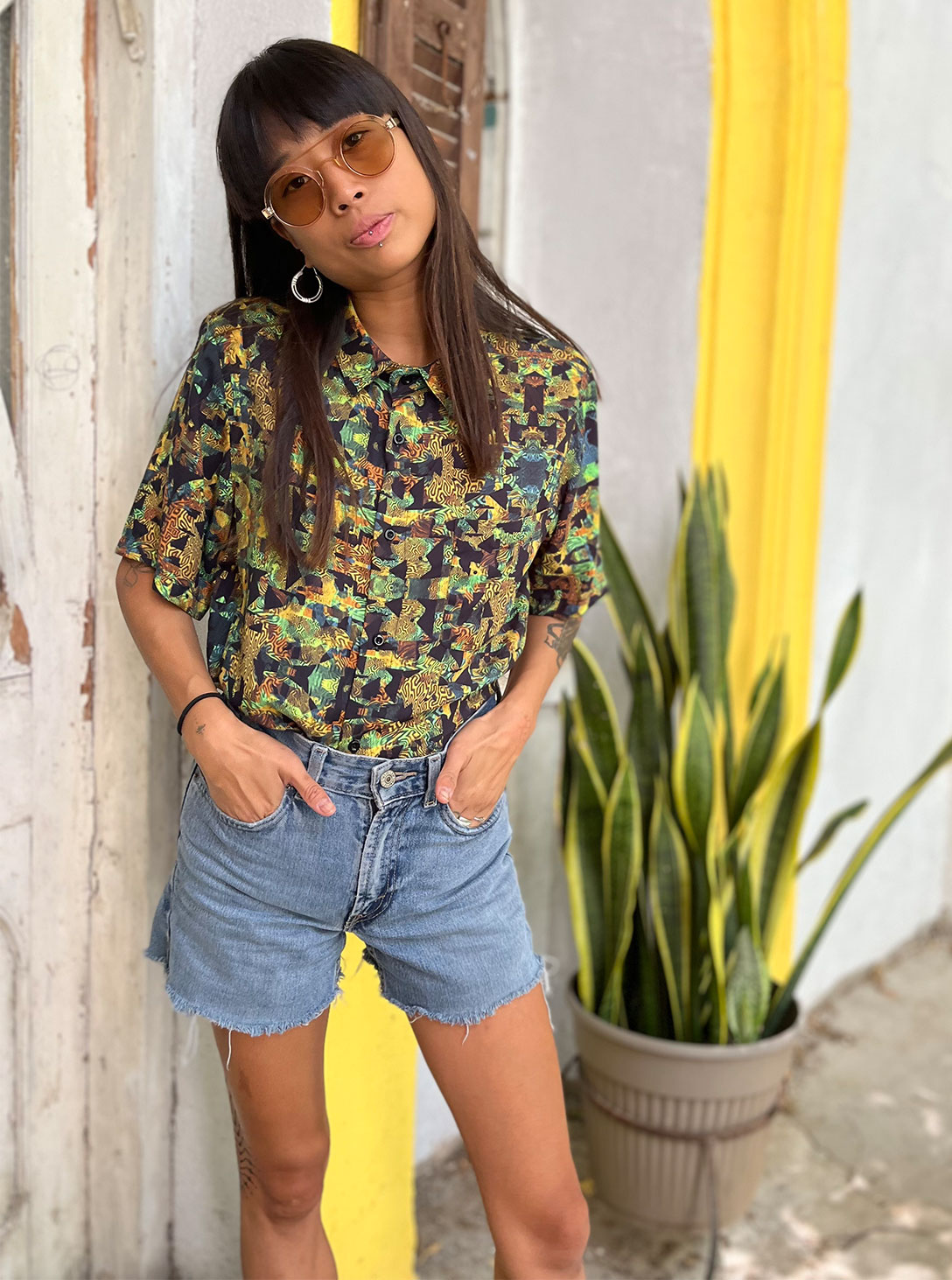 Funtasm Button Shirt Jungle Yellow 