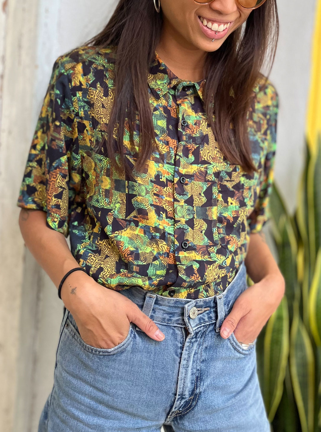 Funtasm Button Shirt Jungle Yellow 