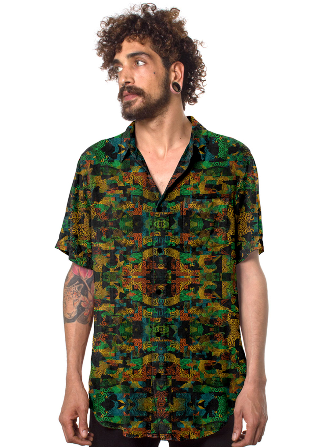 Funtasm Button Shirt Jungle Yellow 