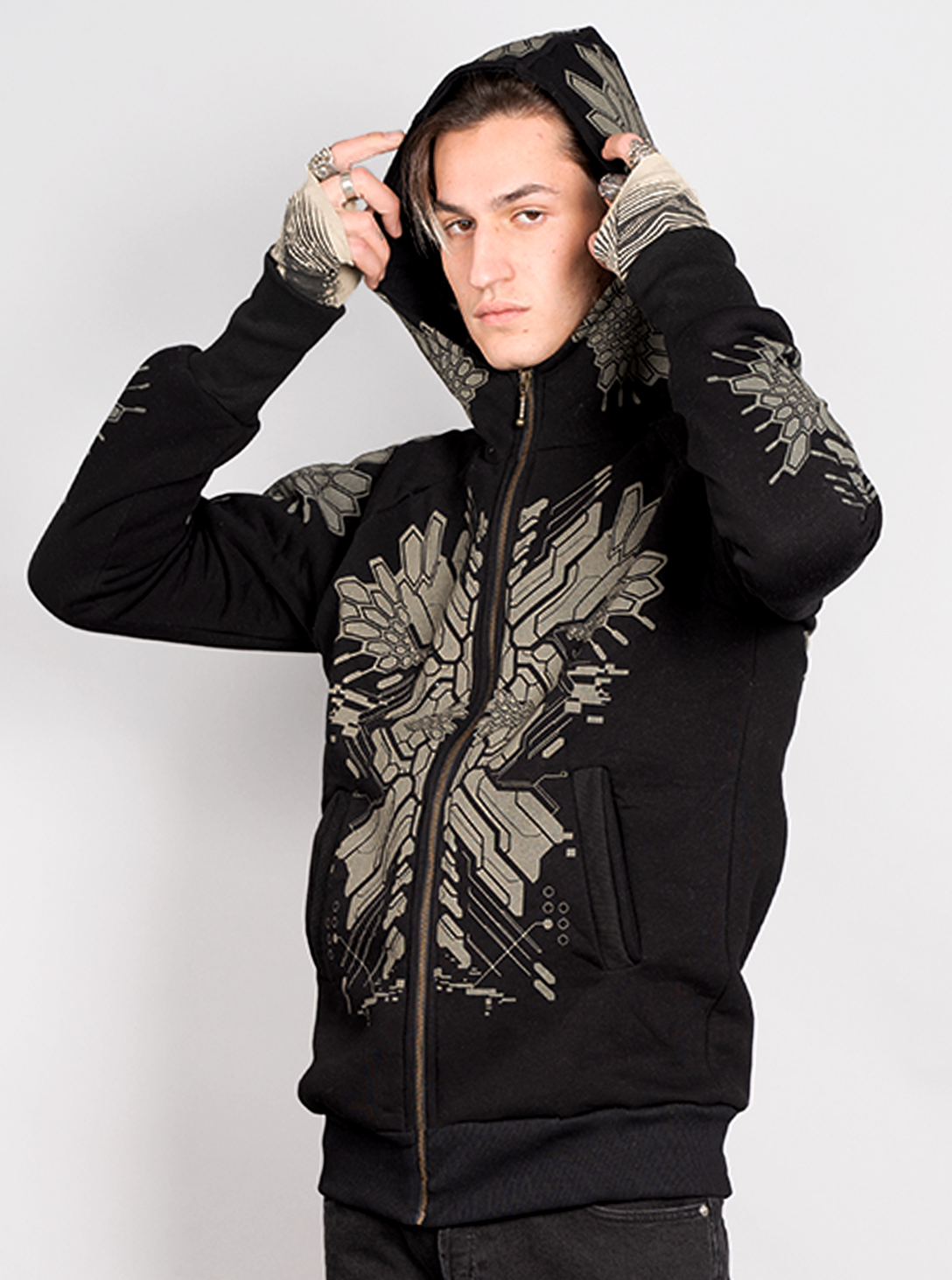 FUSHICHO MEN HOOD Black