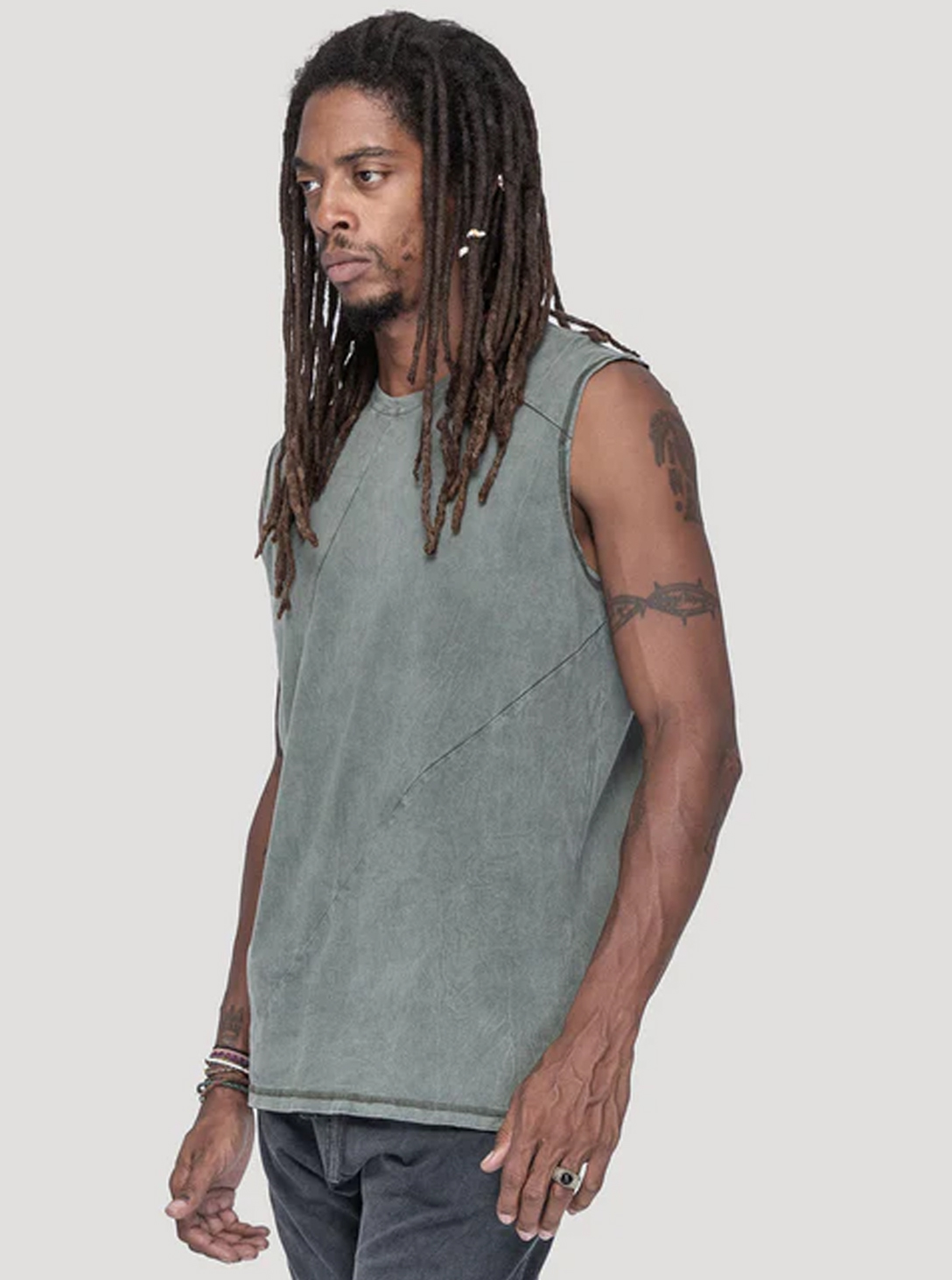 Fastback MAN Sleevles SHIRT WASH OLIVE