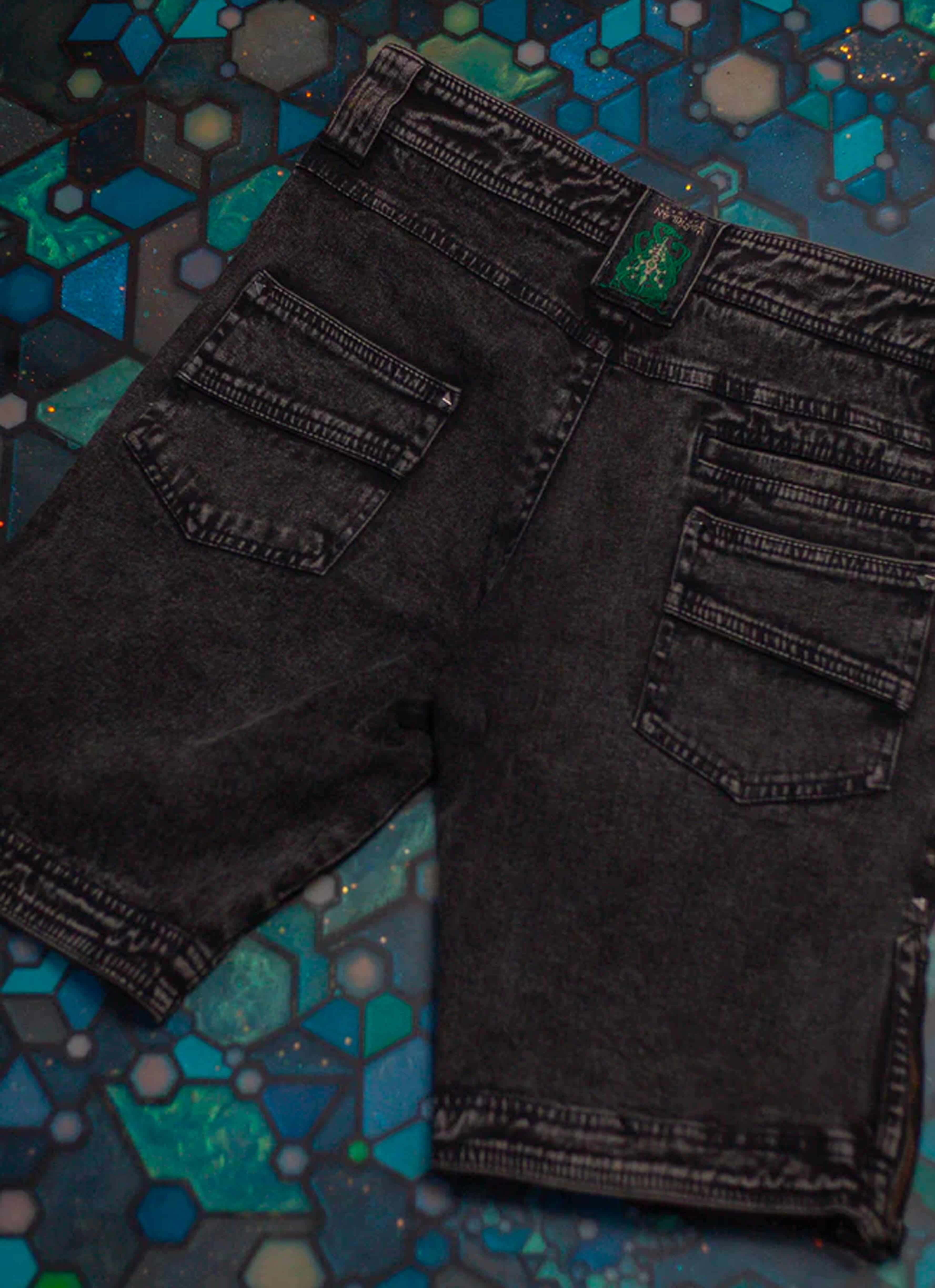 MEN'S Shorts-STONEBLAST BLACK DENIM