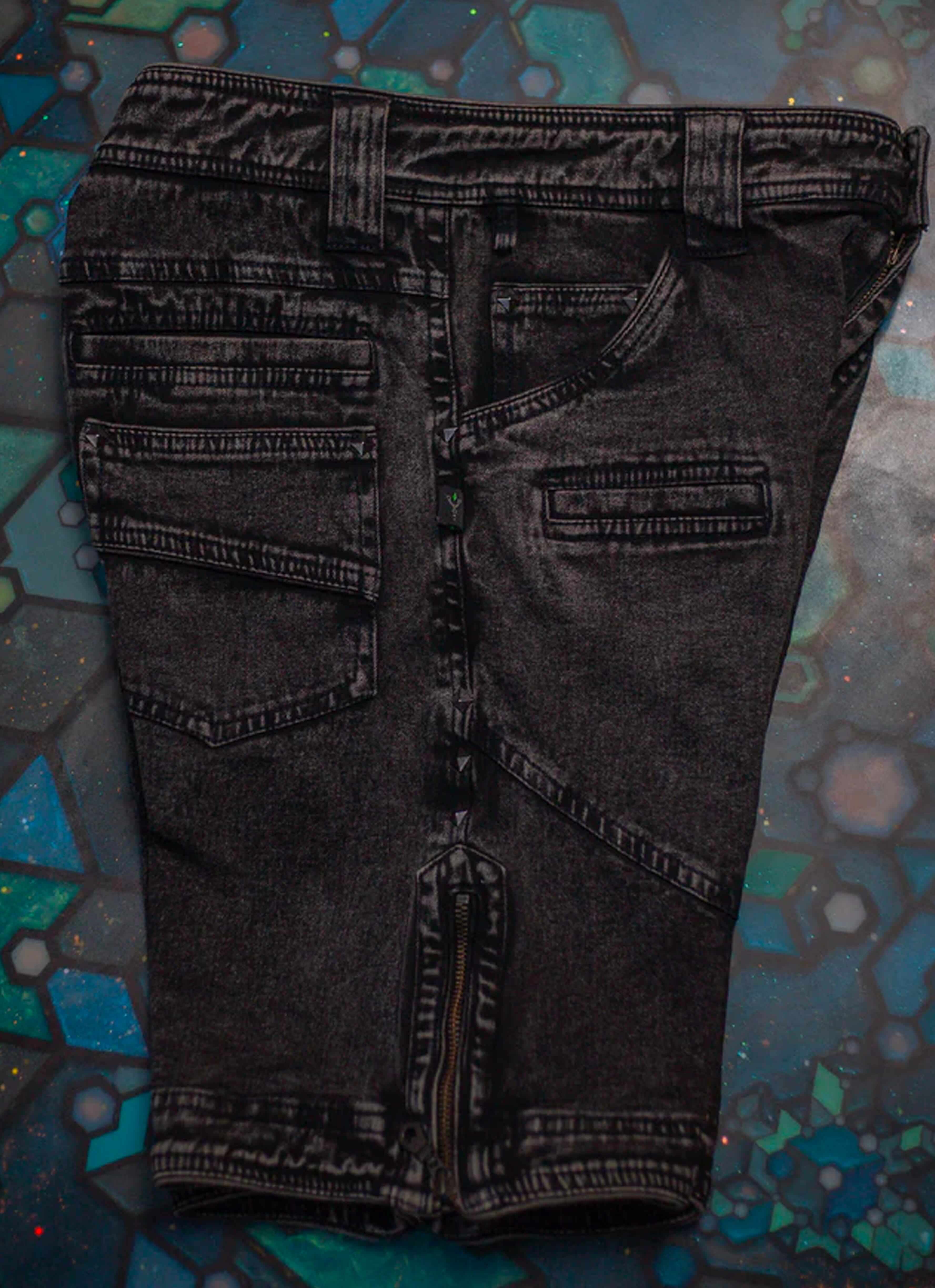 MEN'S Shorts-STONEBLAST BLACK DENIM