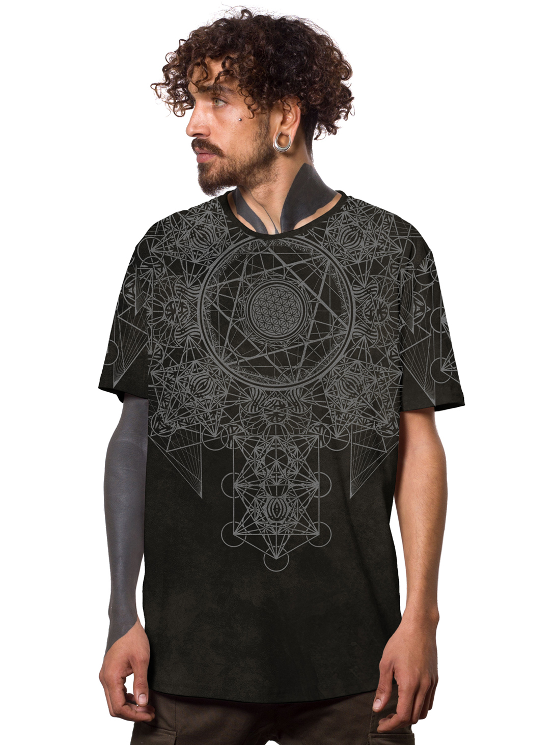 GRID THEORY T-SHIRT TIE DYE BLACK TEXTURE 