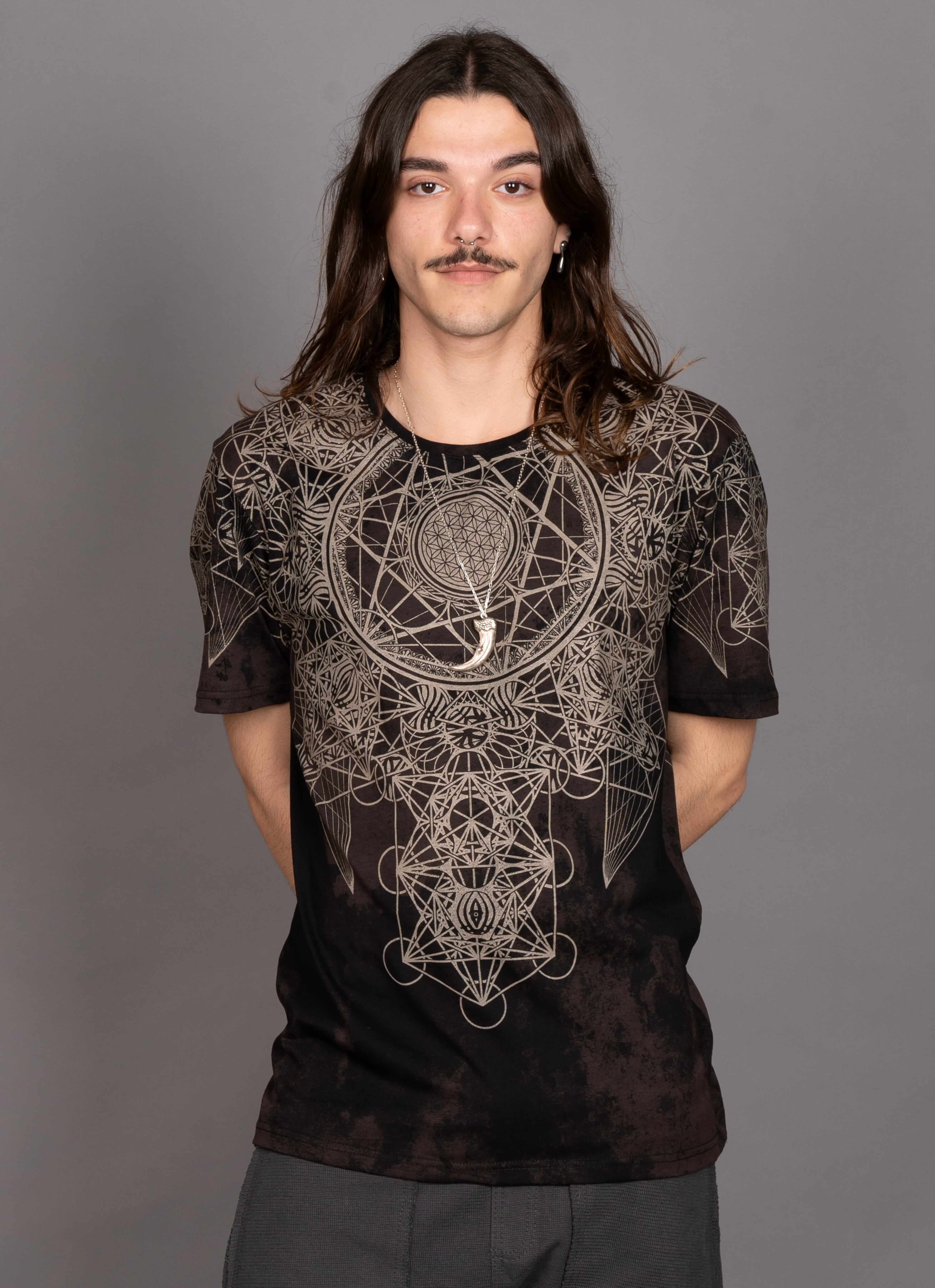 GRID THEORY T-SHIRT TIE DYE BLACK TEXTURE 