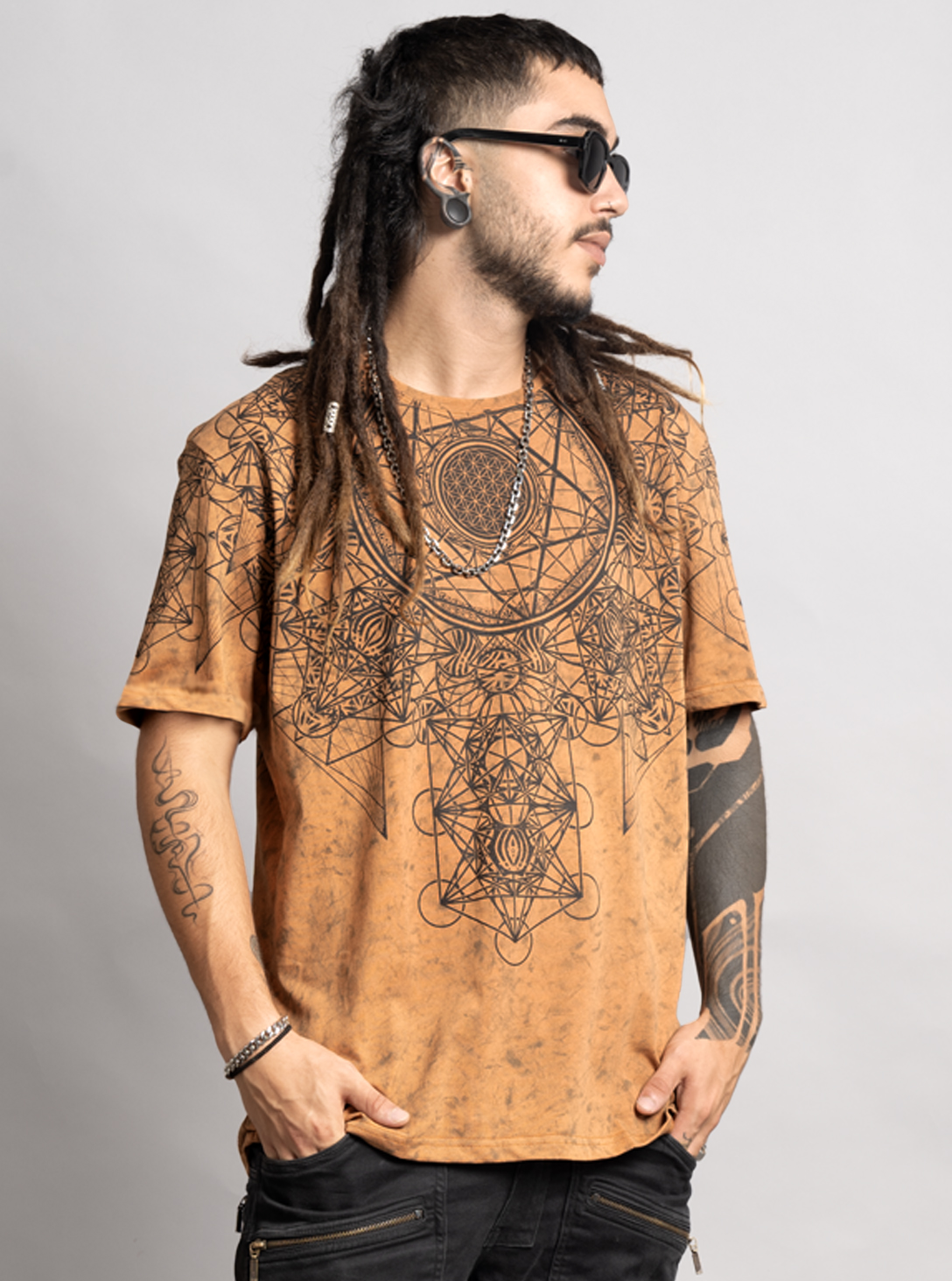 GRID THEORY T-SHIRT TIE DYE ORANGE