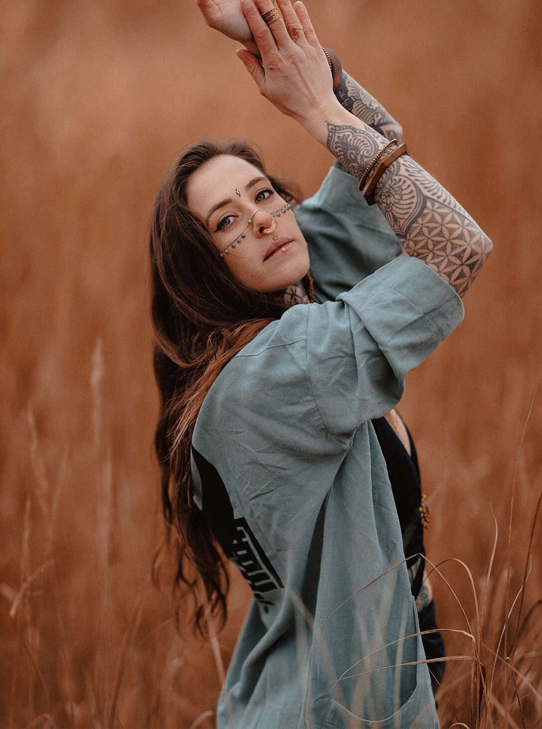 HOSHI WOMEN MIDI KIMONO BRUSHED GREY