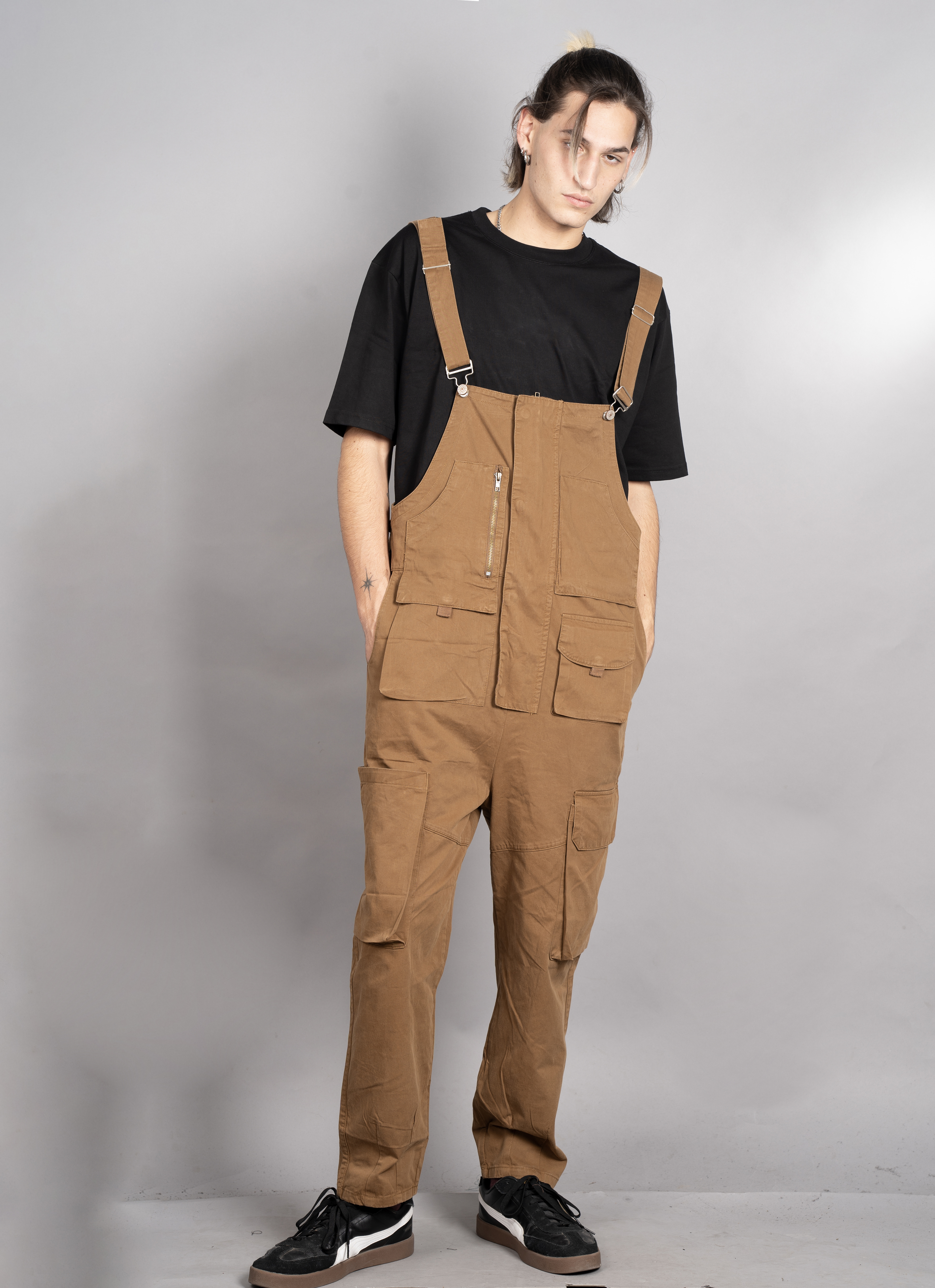 HOKUTO MEN'S JUMPSUIT BROWN