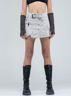 Jett Mini Skirt STEEL