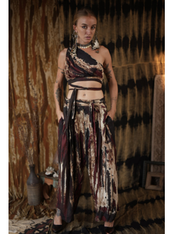 KALLAHARI PANTS  tie-dye red splash