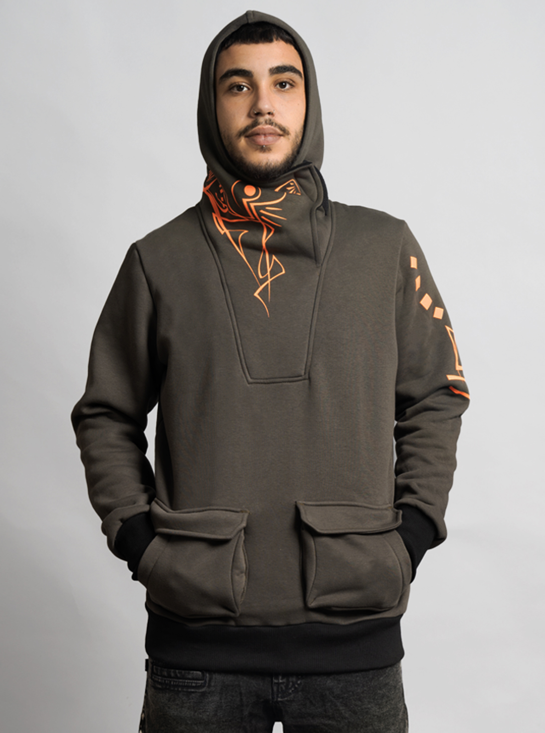 KAPUCHOL MEN HOOD WITH POCKETS OLIVE
